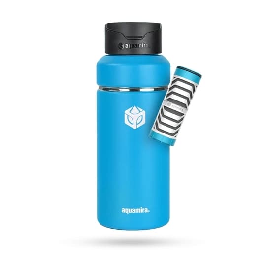 AQUAMIRA SHIFT FILTER BOTTLE 1000 ML BLUE, isolerad vattenflaska med filter Shift Filter Bottle 1L Blue (ink RED-Line filter)