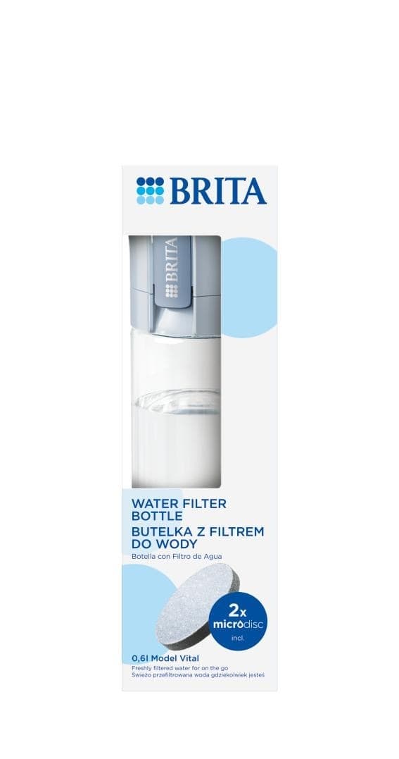 Brita Vital blå filterflaske med 2 skiver