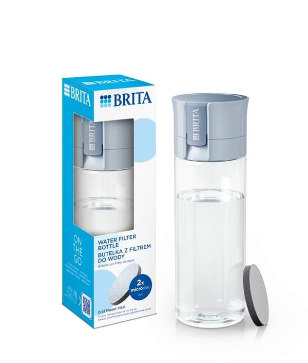 Brita Vital blå filterflaske med 2 skiver