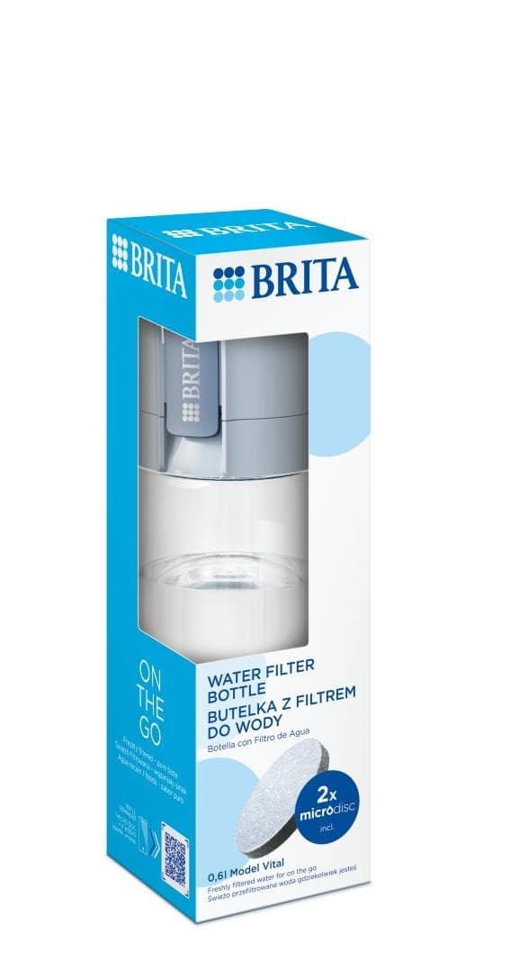 Brita Vital blå filterflaske med 2 skiver