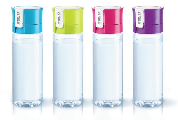 Filterflaska Brita Fill&Go + 4 st filterpatroner (0,6l; rosa)