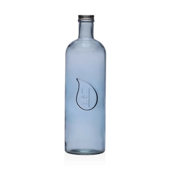 Vandflaske Versa Blå Glas Aluminium 1,6 L 9,8 x 32,5 x 9,8 cm