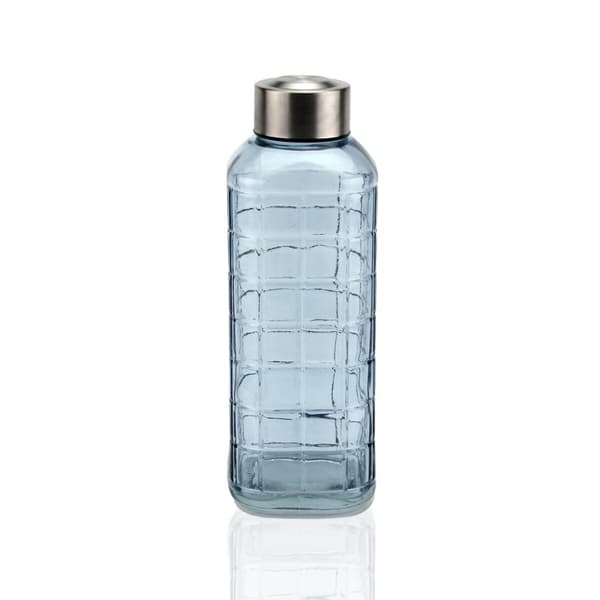 Vattenflaska Versa Blå Glas Aluminium 1 L 8,2 x 23,5 x 8,2 cm