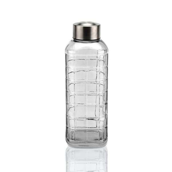 Vesipullo Versa Läpinäkyvä Lasi Alumiini 1 L 8,2 x 23,5 x 8,2 cm