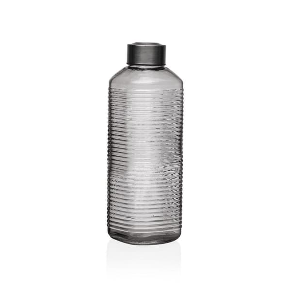 Vattenflaska Versa Grå Glas Aluminium 1 L 8,3 x 23,5 x 8,3 cm