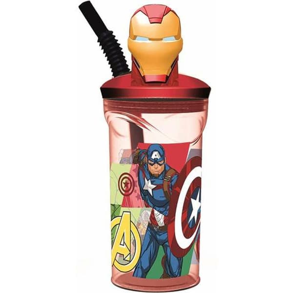 Kop med Sugerør The Avengers Seven Wonders Iron Man 360 ml