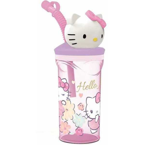 Glasset med Sugerør Hello Kitty 360 ml