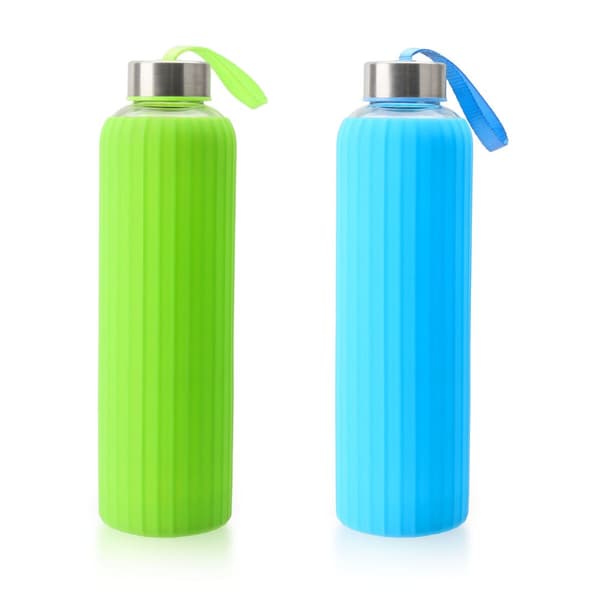 Vandflaske Bewinner Glas Silikone 600 ml (24 enheder)