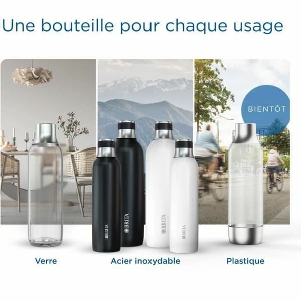 Termos Brita 1046733 Grå Transparent Silvrig Rostfritt stål 1 L (2 antal)