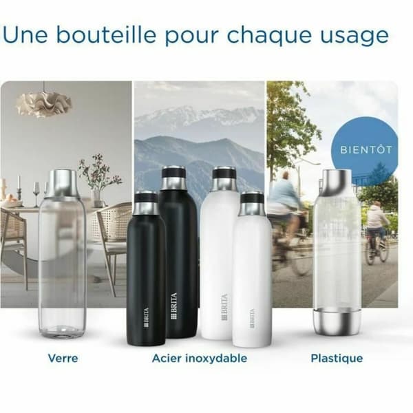 Termokande Brita 1046734 Sort Sølvfarvet Rustfrit stål 1 L