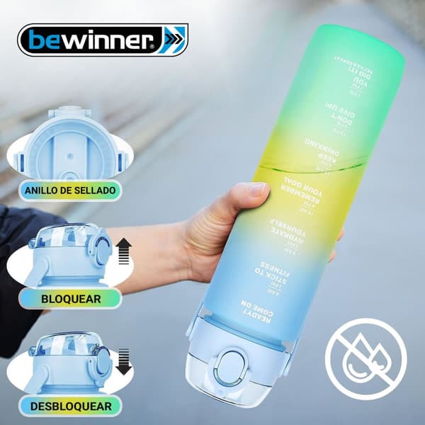 Vattenflaska Bewinner Multicolour 800 ml 7,3 x 7,3 x 23,5 (12 antal)