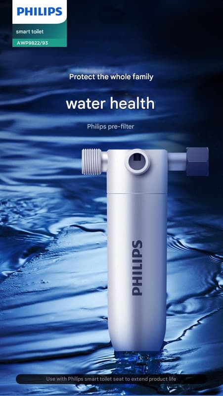 Philipsin älykäs wc-istuimen/wc-istuimen esisuodattimen puhdistusaine AWP9823/9822, suojaa koko perheen vesiterveyttä
