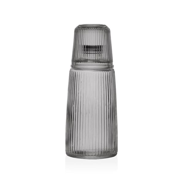 Vattenflaska Versa Svart Glas Aluminium 10,3 x 26 x 10,3 cm
