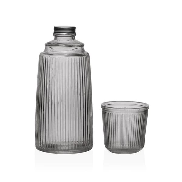Vattenflaska Versa Svart Glas Aluminium 10,3 x 26 x 10,3 cm