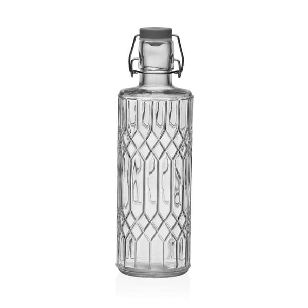 Vattenflaska Versa Transparent Glas Aluminium