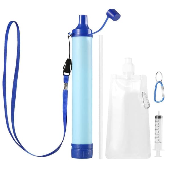 Moorle Mini vattenrenare med sugrör – Bärbart filter med kolfilter för camping, resor och överlevnad