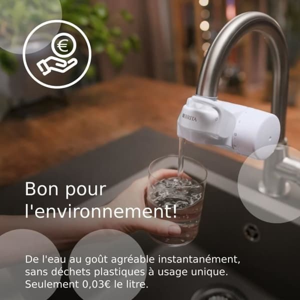 Pack 1 Vattenfilter - BRITA - ON TAP V - 600 L filtrerat vatten / 4 månader - Kompatibel med ON TAP V kranfiltreringssystem