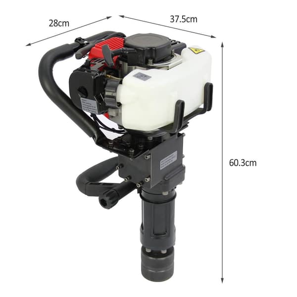 2-takts Bensindriven 40 cc Stolpslagare med Verktygssats Staket Stolpe Stängsel Stolpdrivare Jack Hammer Handhållen Portabel 65 mm ⌀