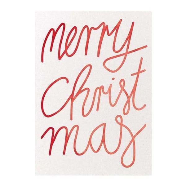 Vykort God jul röd