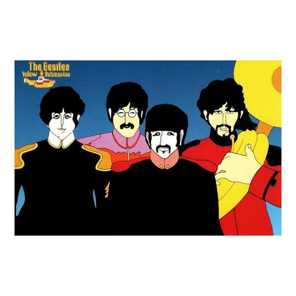 The Beatles Yellow Submarine Postcard Black/Blue/Red One Size