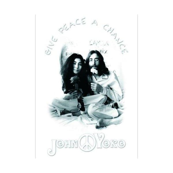 John Lennon Give Peace A Chance Postcard White/Black/Grey One Size