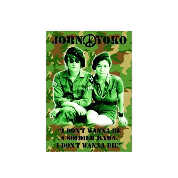 John Lennon John & Yoko Postcard Green One Size