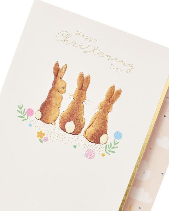 Uk Greetings - 723638-0-1 - Peter Rabbit dopkort för pojkar och flickor - Soft Rabbit Design