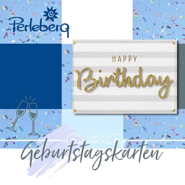 Perleberg - 7784026-2 - Födelsedagskort med inskription &gt; - 11 x 22 cm