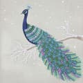 Miniatyrbild 1 av 3: Crystal Art diamantkort - Peacock - 18 x 18 cm
