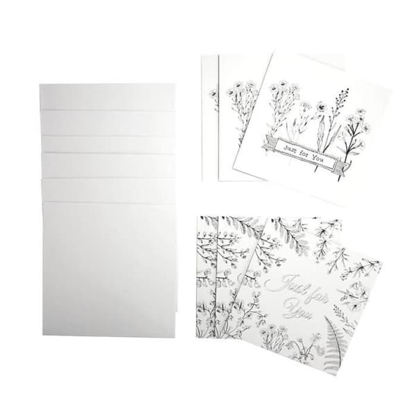 Målarkort med kuvert "Just for you" 13,5 cm 6 stycken - MegaCrea DIY {color}