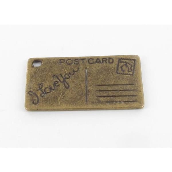 Breloque i metall Postkort Brons (10 stycken)