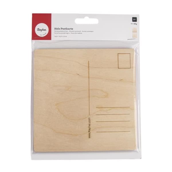 Trävykort, FSC Mix Credit, natur, 14,8x14,8x0,3cm, tab.-påse 2st