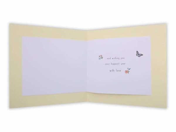 Clintons - 1164558 -: Födelsedagskort Tjej på stol med hund 11 x 15 cm