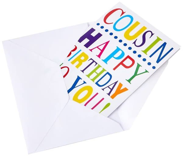 Piccadilly Greetings - A10715 - Traditionellt födelsedagskort för kusin, blå, 7" x 5"