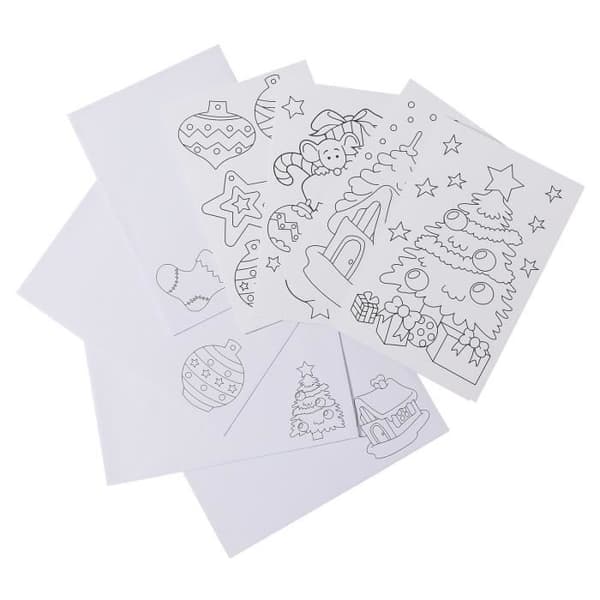 Färgläggande gratulationskort - MegaCrea DIY - 4 stycken - 16 x 10,5 cm - För barn - Blandat