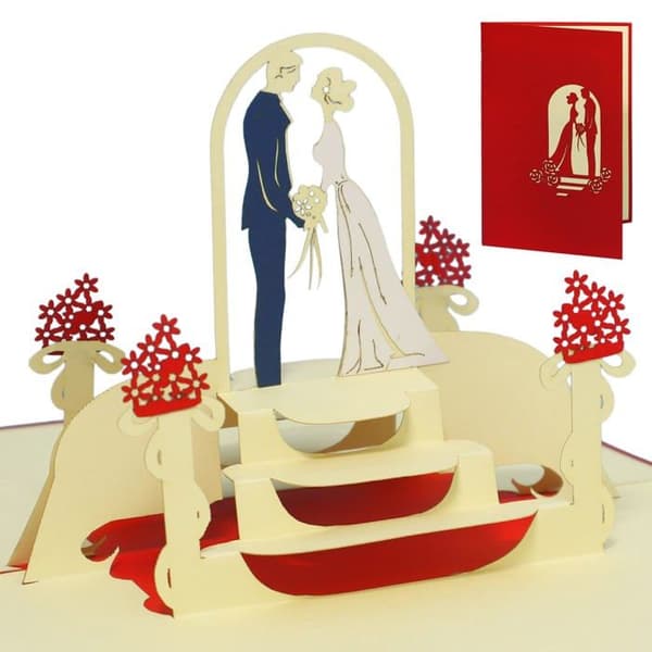 Lin - 79 - PopUp(R), 17217, POP UP-bröllopskort, bröllopsinbjudan, 3D-bröllopsinbjudningar, vikbart bröllopskort, N