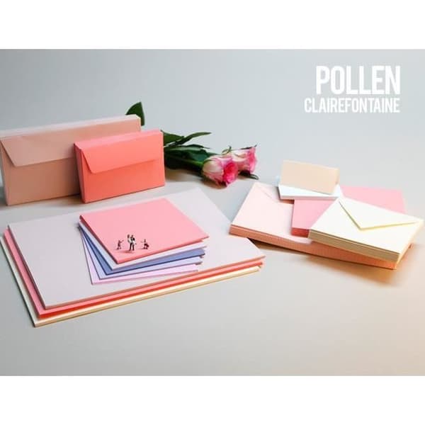 Enkelkort - CLAIREFONTAINE - Pollen - 210g - 160x160mm - Färg lilas