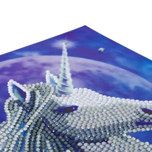 Kristallkonstkort till diamant - Cosmic Unicorn - 18 x 18 cm - Vit - Vuxen - Blandat