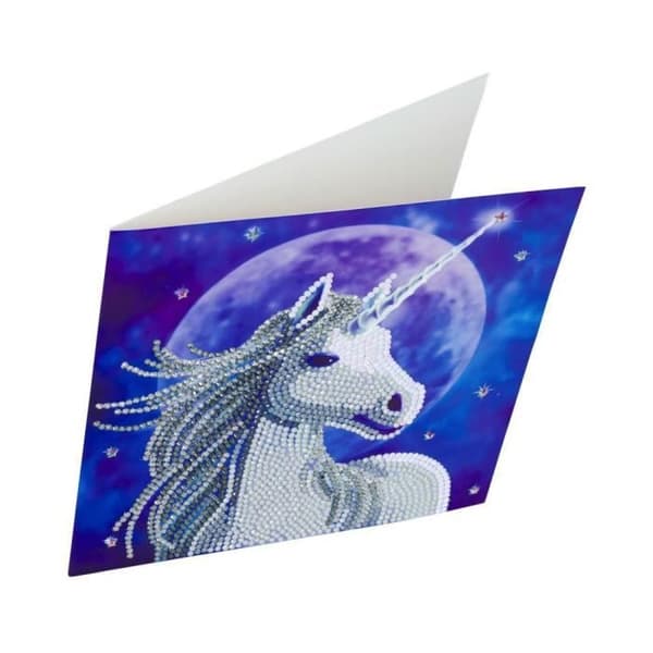 Kristallkonstkort till diamant - Cosmic Unicorn - 18 x 18 cm - Vit - Vuxen - Blandat