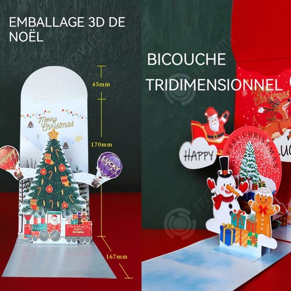 INN julförpackning 2 stilar 10 exemplar totalt 3D tredimensionell pappersförseglad förpackning kreativ gratulationskort överraskning