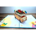 Miniatyrbild 2 av 3: 3D pop-up gratulationskort, festbuss med hundar, presenter och ballonger, handgjord