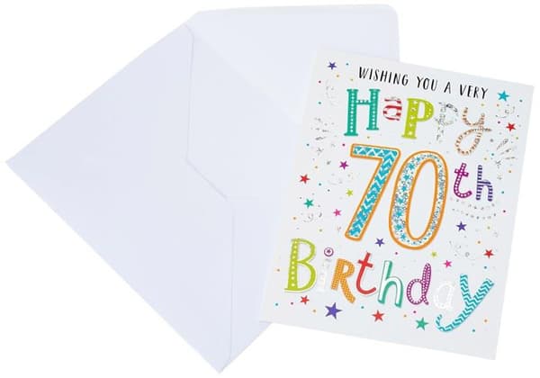 Regal publishing - C80646 - Royal Publishing 70-årskort 8" x 6" White