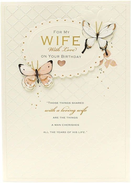 Gibson - 535880-0-1 - UK Greetings Birthday Card for Women, Butterfly Design, 194 x 295 mm