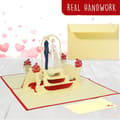Miniatyrbild 3 av 4: Lin - 79 - PopUp(R), 17217, POP UP-bröllopskort, bröllopsinbjudan, 3D-bröllopsinbjudningar, vikbart bröllopskort, N