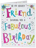 Miniatyrbild 1 av 3: Regal publishing C80659 Fabulous Friend Modern födelsedagskort, 8" x 6"