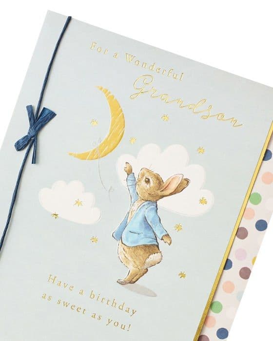 Uk Greetings - 695210-0-1 - Födelsedagskort för barnbarn med kuvert - Lovely Blue Peter Rabbit Design