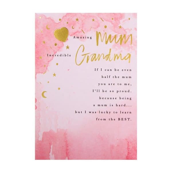 Hallmark - 25564410 - Mors dagskort för mamma och mormor - Klassisk design med hjärtdikt