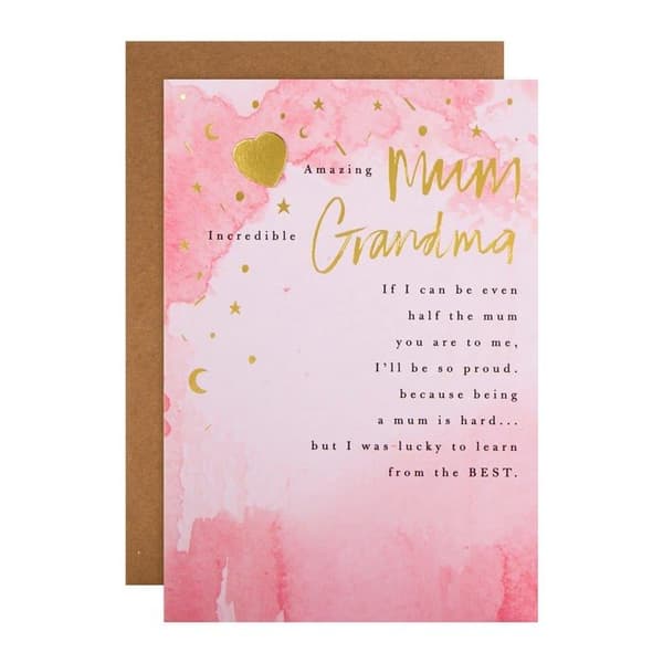 Hallmark - 25564410 - Mors dagskort för mamma och mormor - Klassisk design med hjärtdikt