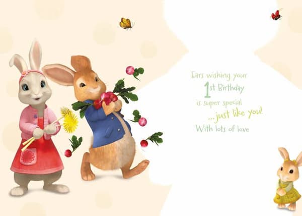 Danilo promotions ltd - PE033 - Officiellt Peter Rabbit-födelsedagskort, flerfärgad, 7 x 6 tum