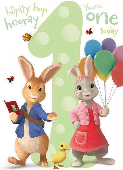 Danilo promotions ltd - PE033 - Officiellt Peter Rabbit-födelsedagskort, flerfärgad, 7 x 6 tum